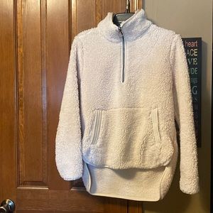 Beige Sherpa 3/4 zip up | S
